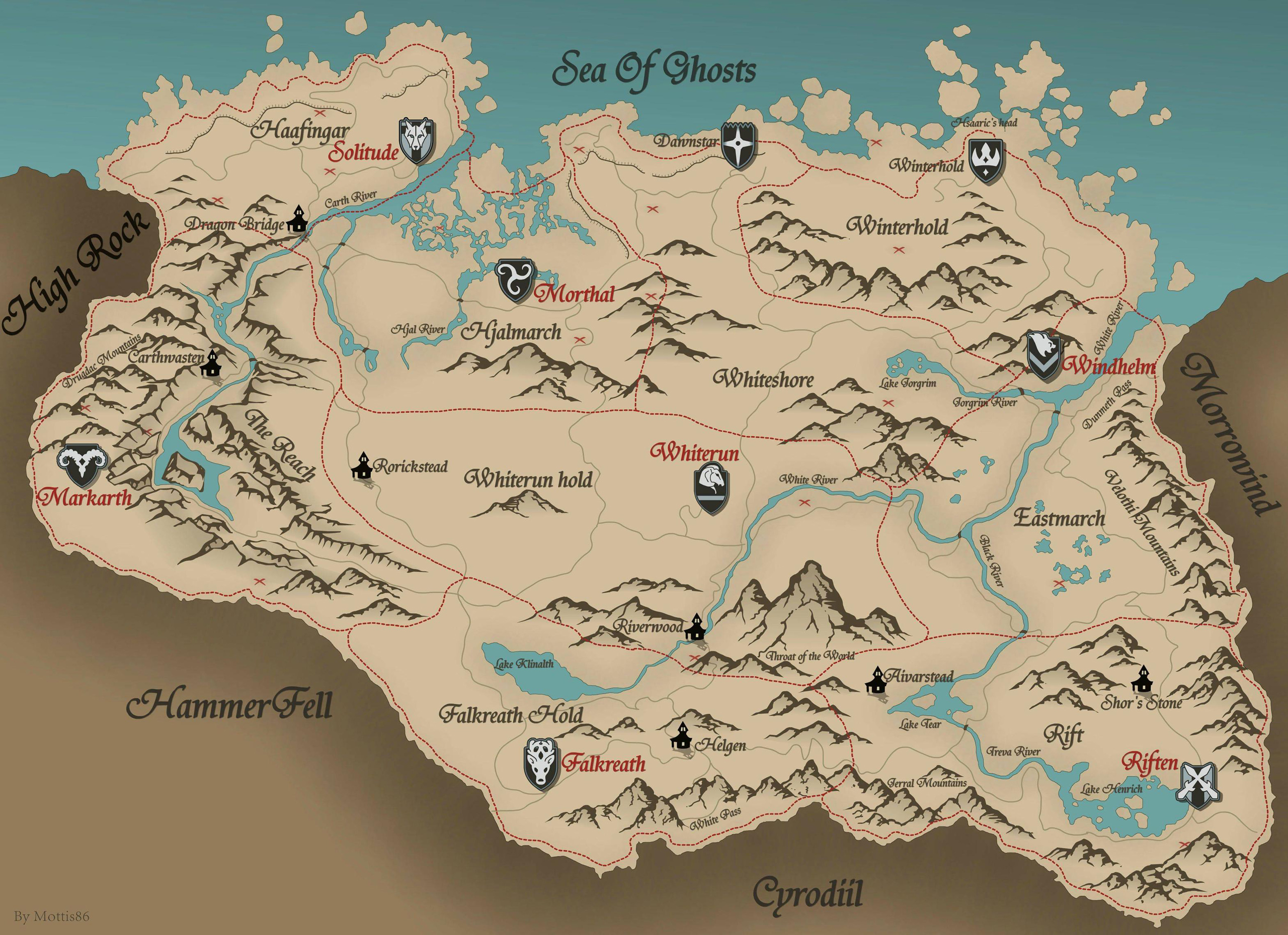 Map of Skyrim